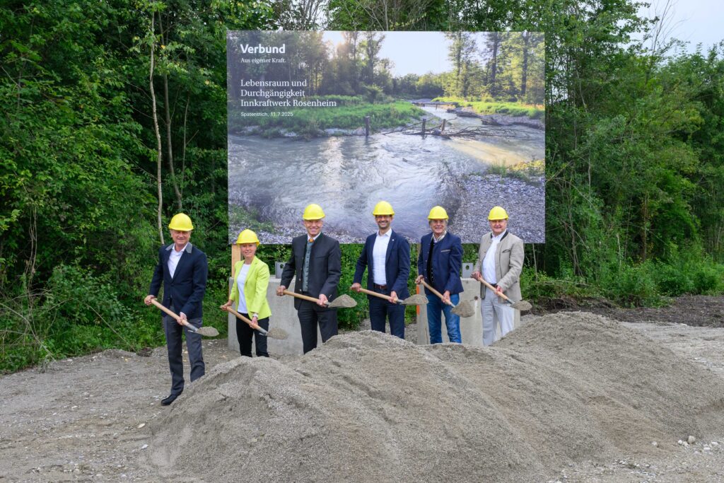 Feierlicher Spatenstich für die neue Fischwanderhilfe beim VERBUND-Innkraftwerk Rosenheim
