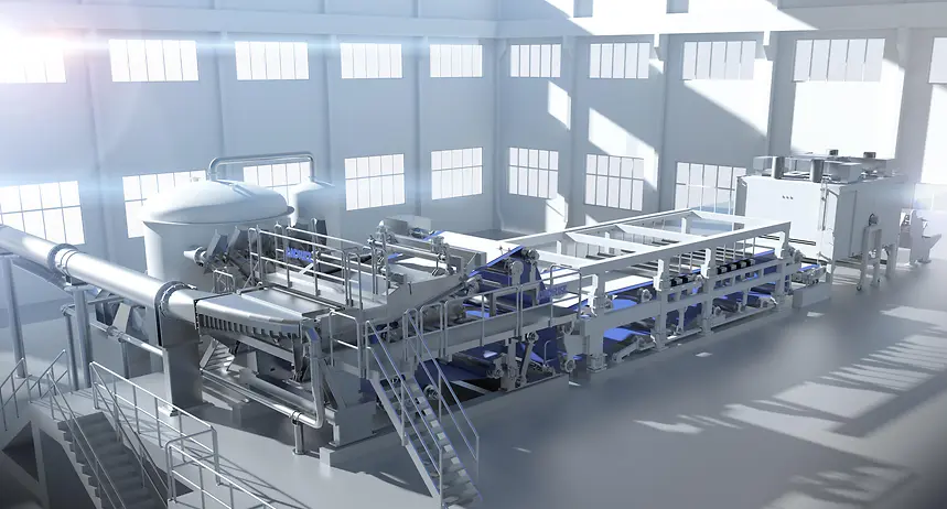 ANDRITZ neXline wetlaceTM-Linie für die Produktion spülbarer Feuchttücher