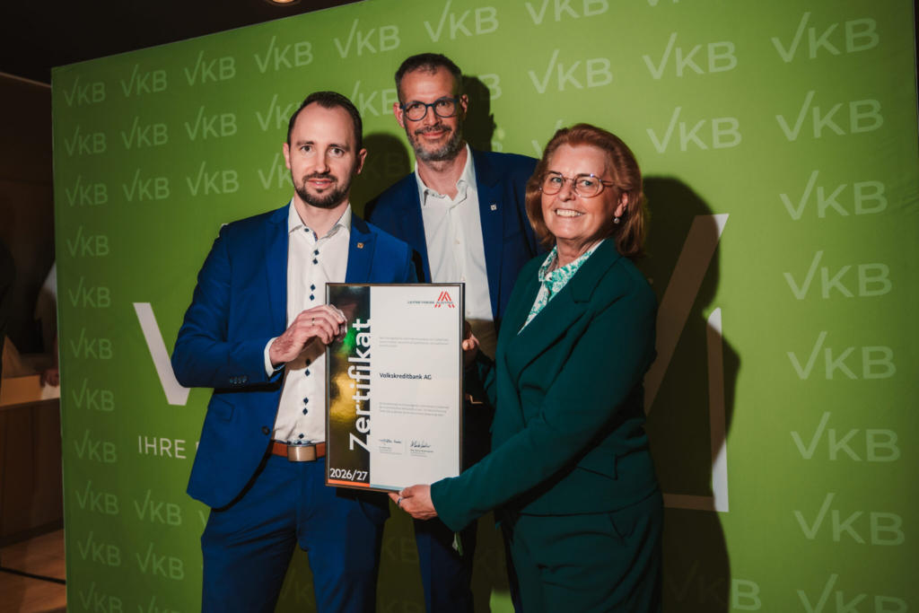 Leitbetriebe Austria zertifiziert Volkskreditbank AG: Leistung und Wachstum für den Mittelstand